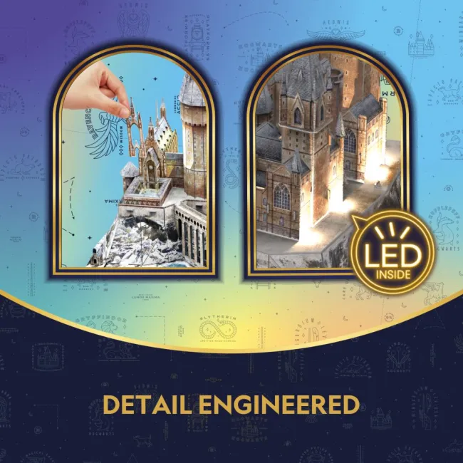 Cubic Fun - Puzzle 3D cu LED Harry Potter Castelul Hogwarts in zapada 202 piese - ARTCU540312