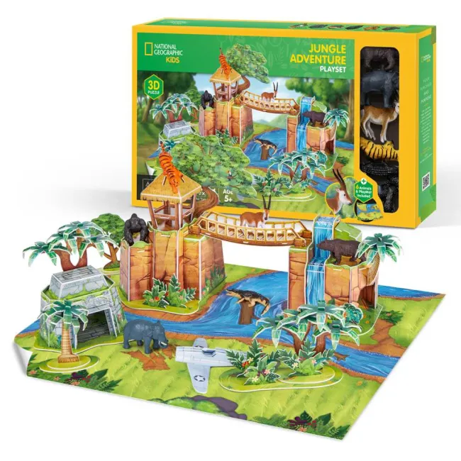 Cubic Fun - National Geographic Set de joaca 3D aventura in jungla 65 piese - ARTCUDS1077h