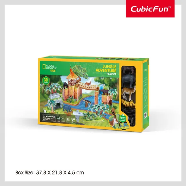 Cubic Fun - National Geographic Set de joaca 3D aventura in jungla 65 piese - ARTCUDS1077h