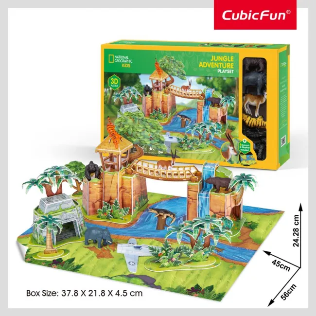 Cubic Fun - National Geographic Set de joaca 3D aventura in jungla 65 piese - ARTCUDS1077h