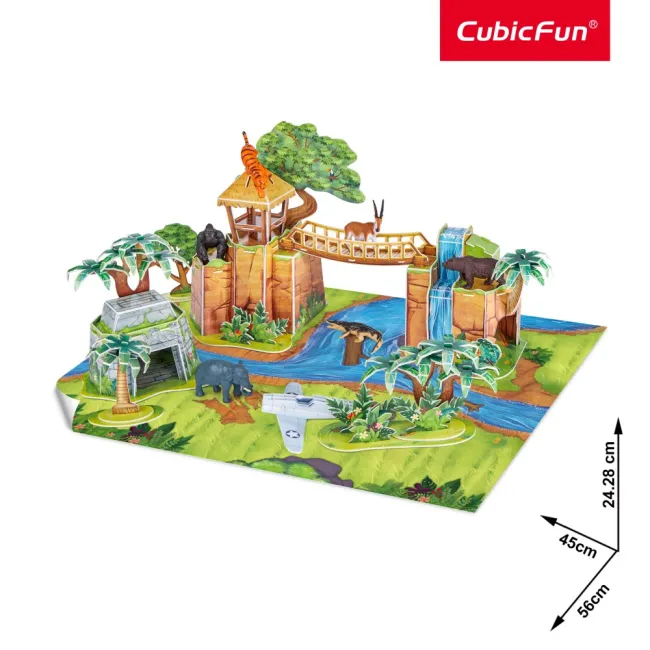 Cubic Fun - National Geographic Set de joaca 3D aventura in jungla 65 piese - ARTCUDS1077h