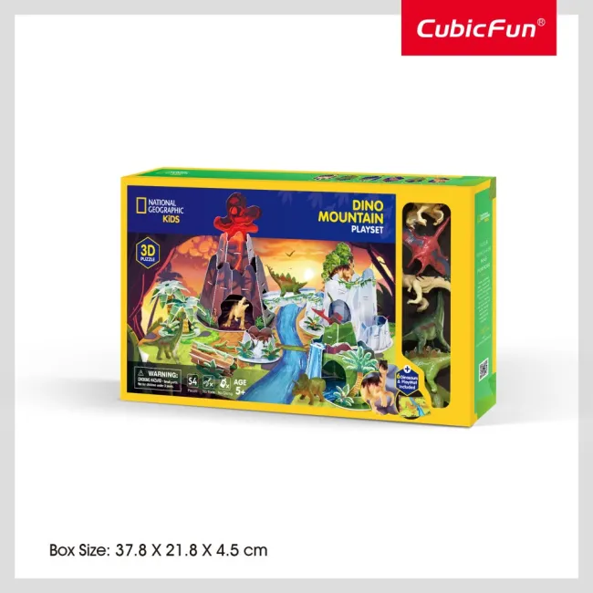 Cubic Fun - National Geographic Set de joaca 3D muntele dinozaurilor 54 piese - ARTCUDS1078h