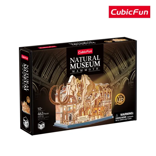 Cubic Fun - Puzzle 3D cu LED muzeul natural Mamut 463 piese - ARTCUL547h