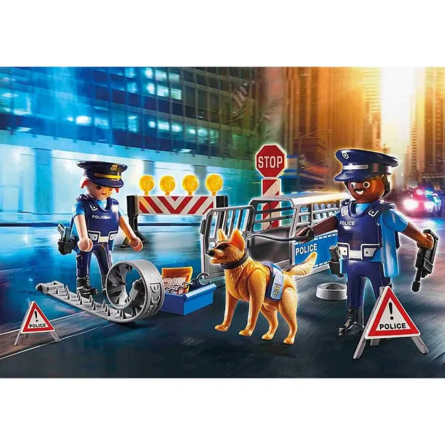 Playmobil - Jucarie de rol Blocajul rutier al politiei - ARTPM6878
