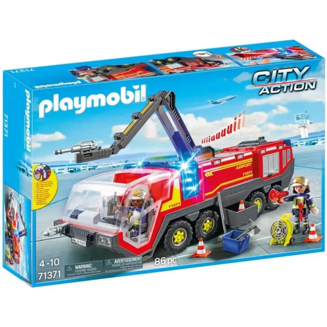 Playmobil - Autospeciala de pompieri pentru aeroport cu lumini si sunete - ARTPM71371