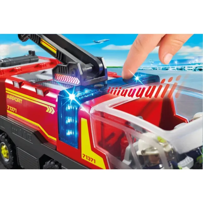 Playmobil - Autospeciala de pompieri pentru aeroport cu lumini si sunete - ARTPM71371