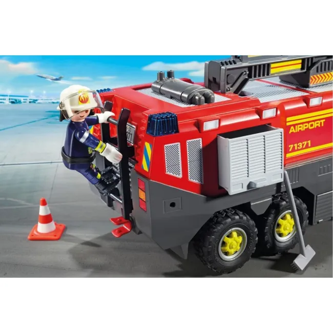Playmobil - Autospeciala de pompieri pentru aeroport cu lumini si sunete - ARTPM71371