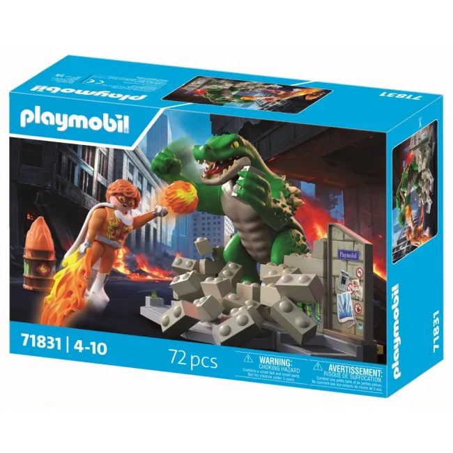 Playmobil - Jucarie de rol Lupta eroului cu soparla uriasa - ARTPM71831