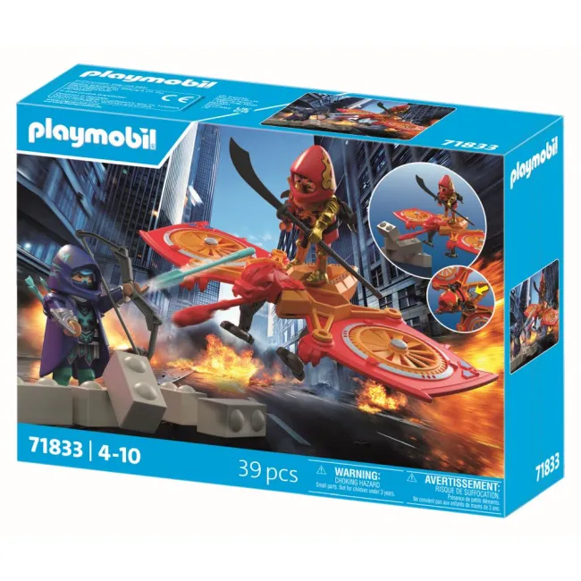 Playmobil - Jucarie de rol Lupta eroului cu drona si maleficul Ninja - ARTPM71833