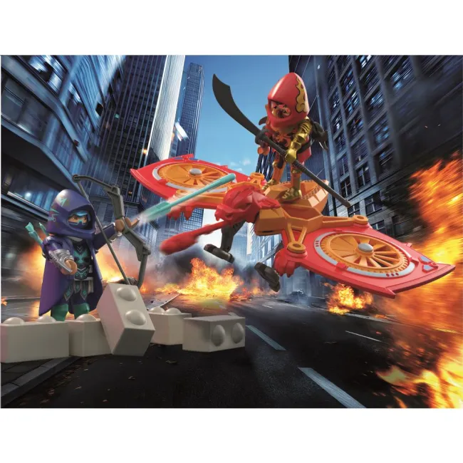 Playmobil - Jucarie de rol Lupta eroului cu drona si maleficul Ninja - ARTPM71833