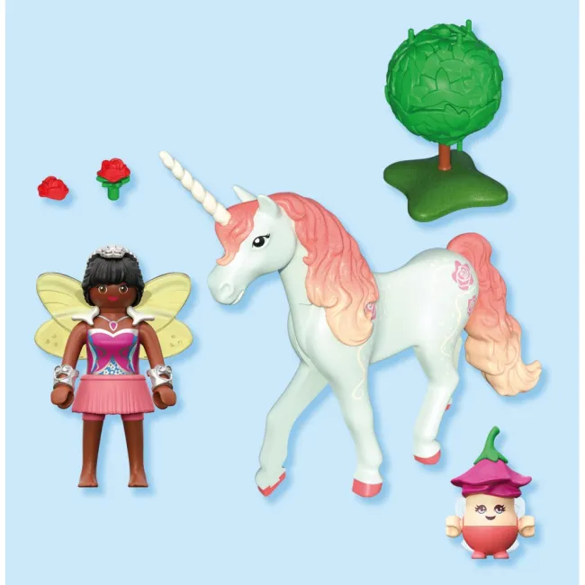 Playmobil - Jucarie de rol Figurina de colectie unicornul Sky Rose si zana - ARTPM71841