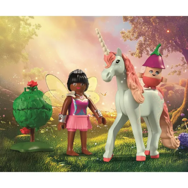 Playmobil - Jucarie de rol Figurina de colectie unicornul Sky Rose si zana - ARTPM71841