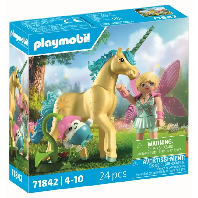 Playmobil - Jucarie de rol Figurina de colectie unicornul Sunshine Blossom si zana - ARTPM71842