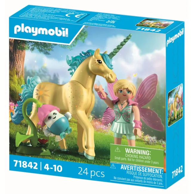 Playmobil - Jucarie de rol Figurina de colectie unicornul Sunshine Blossom si zana - ARTPM71842