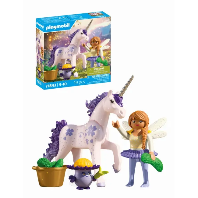 Playmobil - Jucarie de rol Figurina de colectie unicornul Lucky Lavender si zana - ARTPM71843