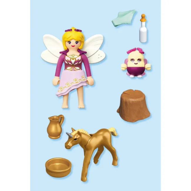Playmobil - Jucarie de rol Pui de unicorn auriu si zana - ARTPM71844