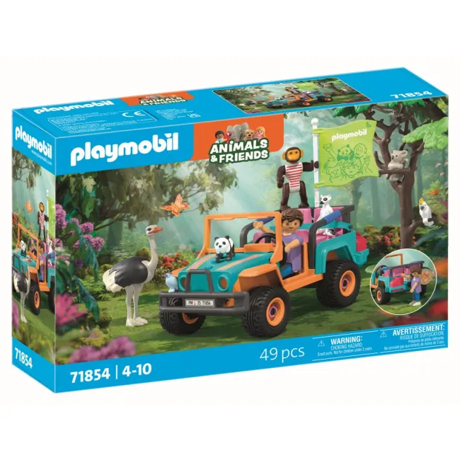 Playmobil - Jucarie de rol Plimbarea animalelor cu vehiculul de teren - ARTPM71854
