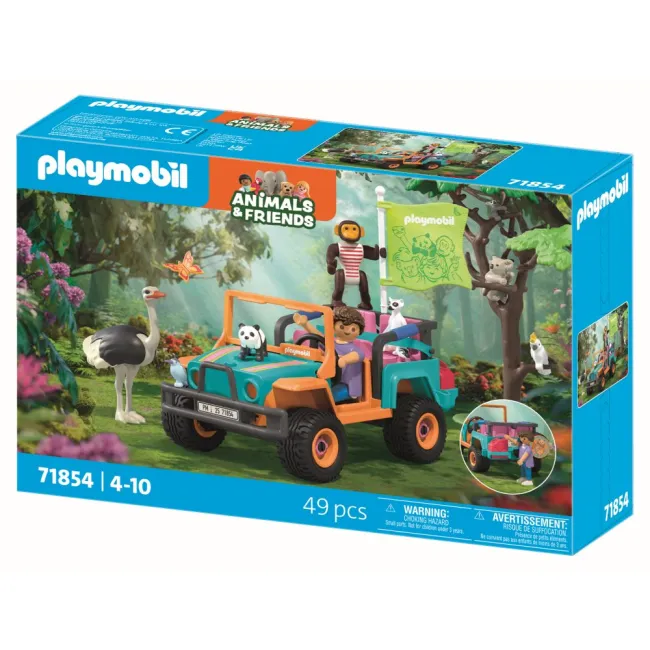 Playmobil - Jucarie de rol Plimbarea animalelor cu vehiculul de teren - ARTPM71854