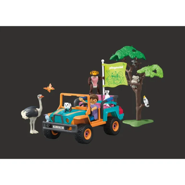 Playmobil - Jucarie de rol Plimbarea animalelor cu vehiculul de teren - ARTPM71854