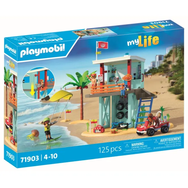 Playmobil - Jucarie de rol Turnul salvamarului si vehicul de plaja - ARTPM71903