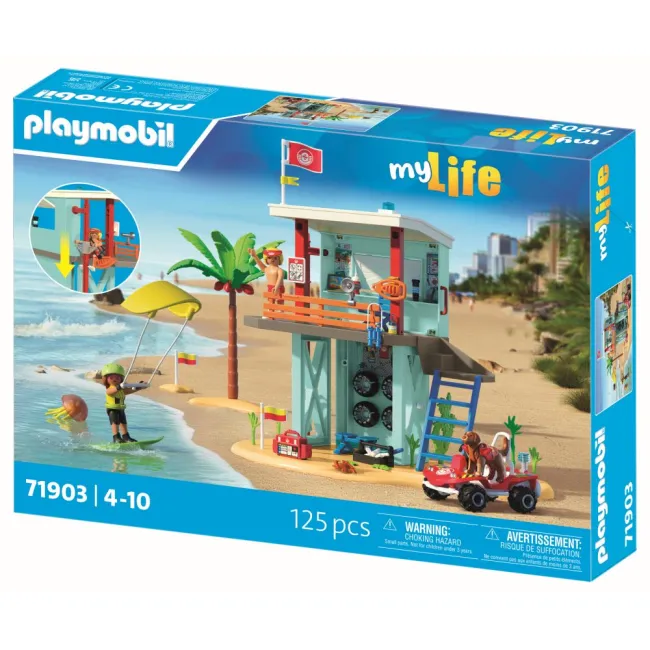 Playmobil - Jucarie de rol Turnul salvamarului si vehicul de plaja - ARTPM71903