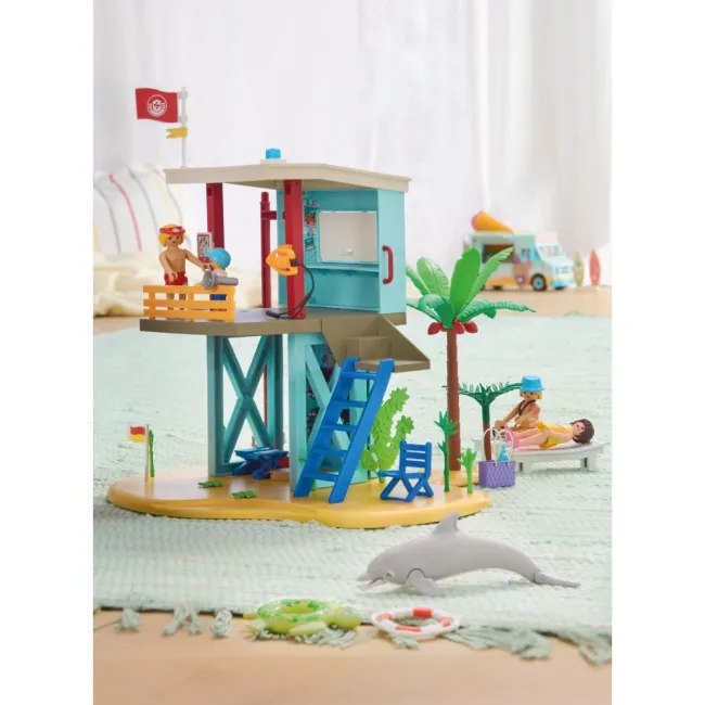 Playmobil - Jucarie de rol Turnul salvamarului si vehicul de plaja - ARTPM71903