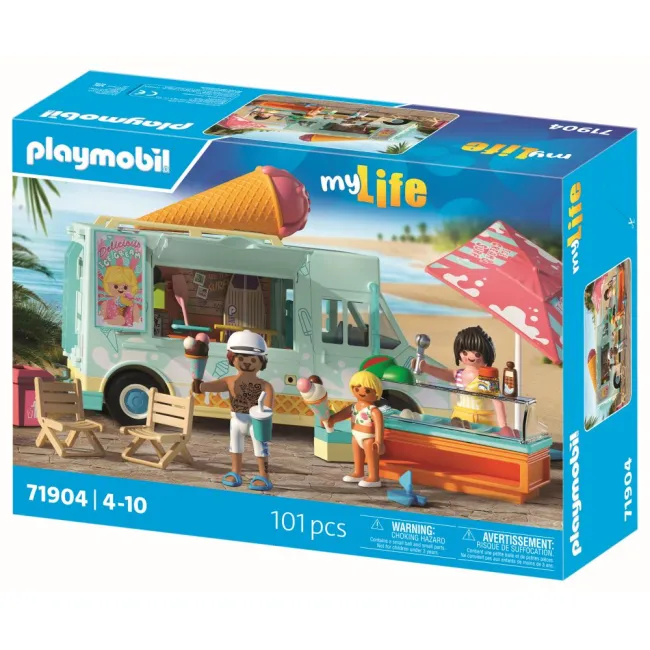 Playmobil - Jucarie de rol Stand de inghetata si magazin cu articole de surf - ARTPM71904