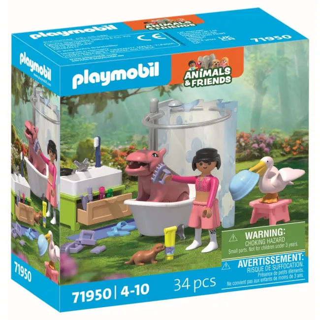 Playmobil - Jucarie de rol Distractia animalelor la baie - ARTPM71950
