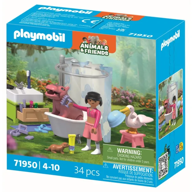 Playmobil - Jucarie de rol Distractia animalelor la baie - ARTPM71950