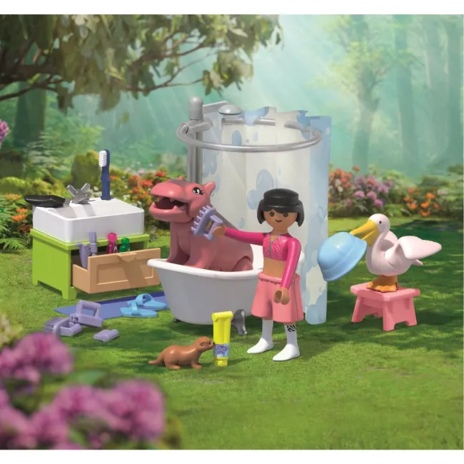 Playmobil - Jucarie de rol Distractia animalelor la baie - ARTPM71950