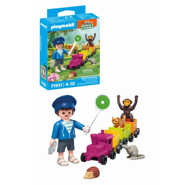 Playmobil - Jucarie de rol Plimbarea animalelor cu locomotiva - ARTPM71951