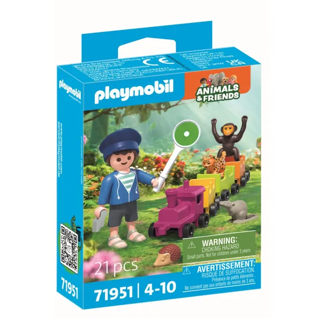 Playmobil - Jucarie de rol Plimbarea animalelor cu locomotiva - ARTPM71951