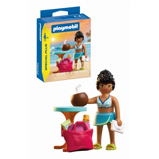 Playmobil - Figurina femeie in vacanta la plaja - ARTPM72032