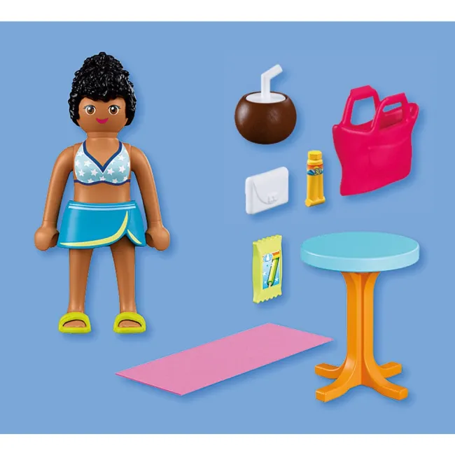 Playmobil - Figurina femeie in vacanta la plaja - ARTPM72032
