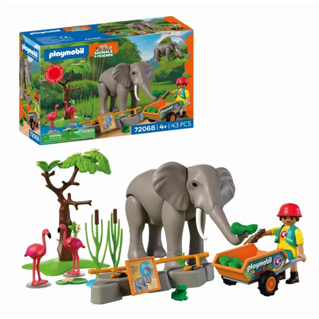 Playmobil - Promo Pack Ingrijitor zoo cu elefant - ARTPM72068