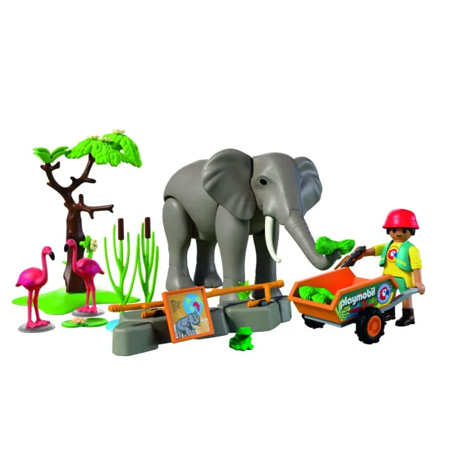 Playmobil - Promo Pack Ingrijitor zoo cu elefant - ARTPM72068