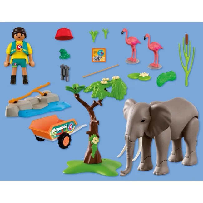 Playmobil - Promo Pack Ingrijitor zoo cu elefant - ARTPM72068