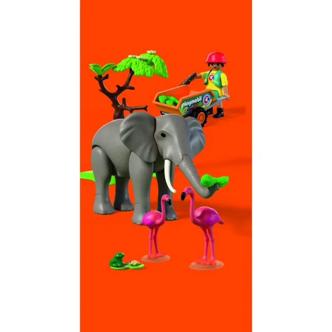Playmobil - Promo Pack Ingrijitor zoo cu elefant - ARTPM72068