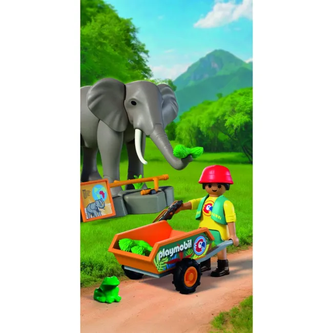 Playmobil - Promo Pack Ingrijitor zoo cu elefant - ARTPM72068