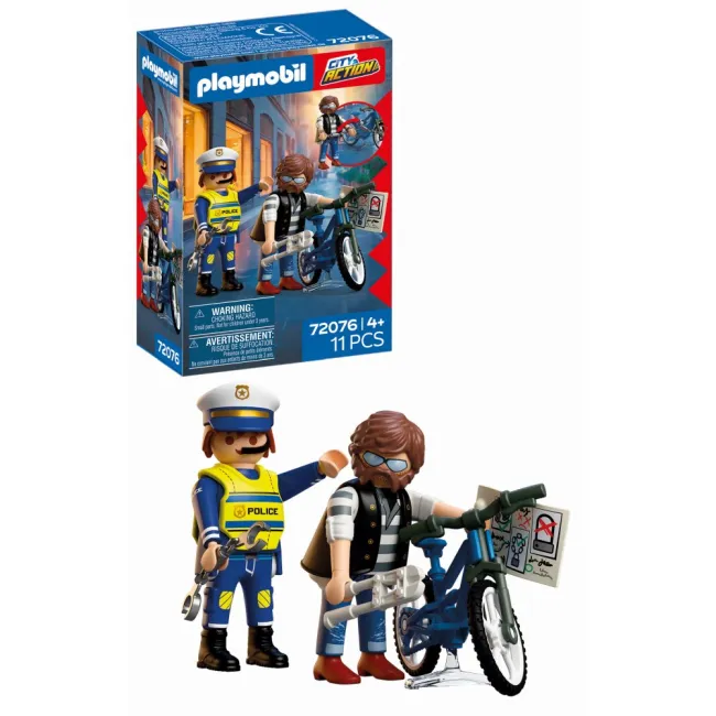 Playmobil - Jucarie de rol Prinderea hotului de biciclete - ARTPM72076