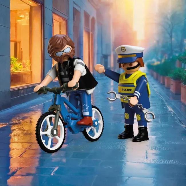 Playmobil - Jucarie de rol Prinderea hotului de biciclete - ARTPM72076