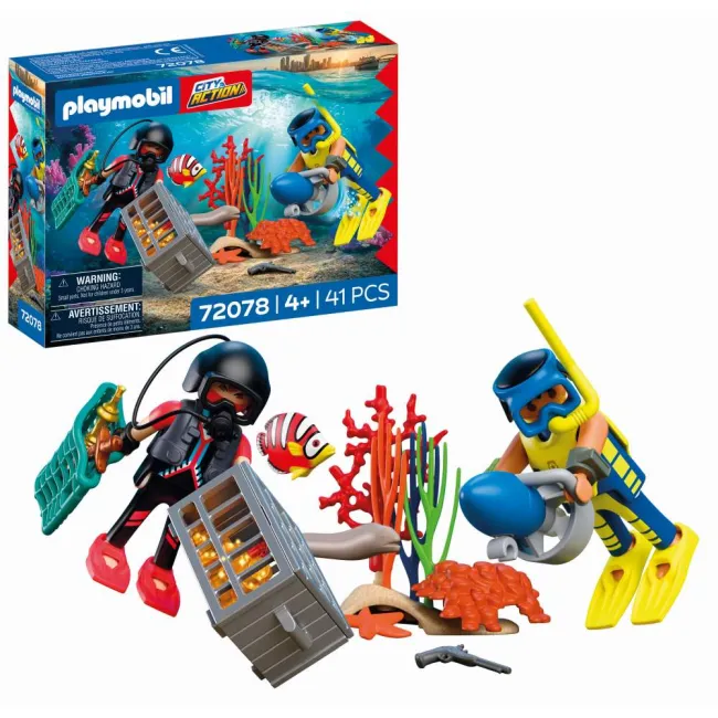 Playmobil - Jucarie de rol Scafandri politist si hot cu comoara - ARTPM72078