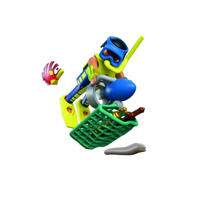 Playmobil - Jucarie de rol Scafandri politist si hot cu comoara - ARTPM72078