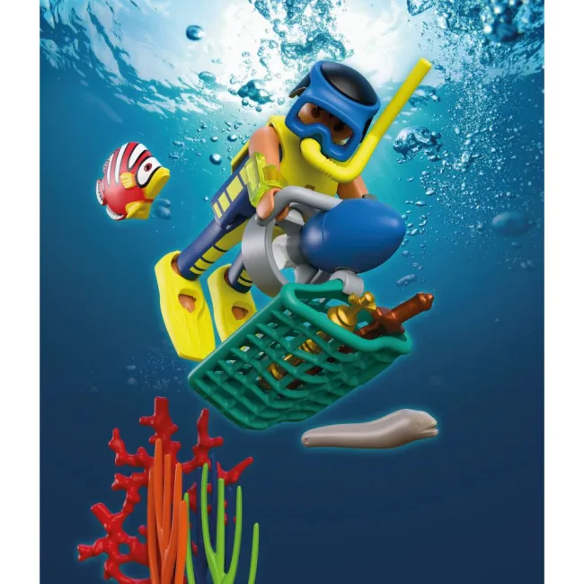 Playmobil - Jucarie de rol Scafandri politist si hot cu comoara - ARTPM72078