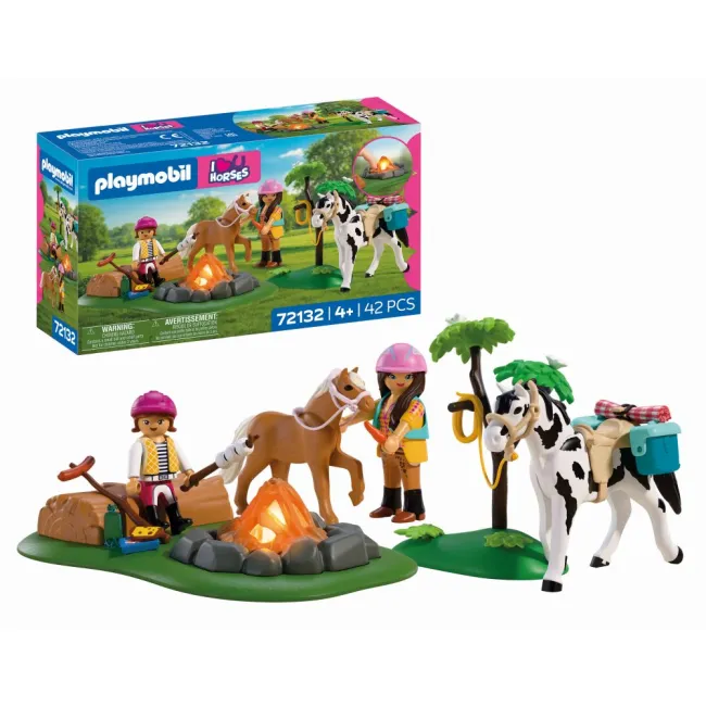 Playmobil - Jucarie de rol Excursie calare si foc de tabara - ARTPM72132