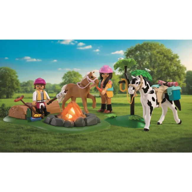 Playmobil - Jucarie de rol Excursie calare si foc de tabara - ARTPM72132
