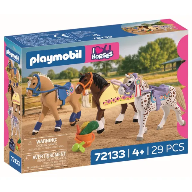 Playmobil - Set 3 cai pentru colectionat - ARTPM72133