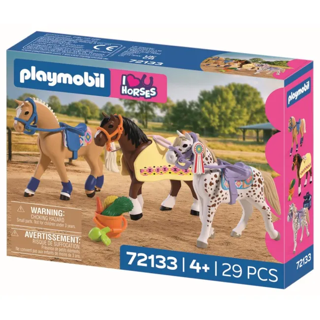 Playmobil - Set 3 cai pentru colectionat - ARTPM72133