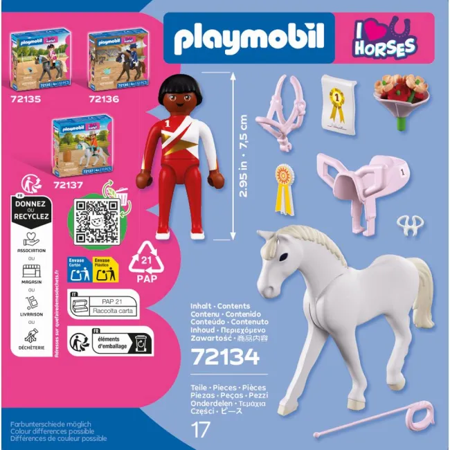 Playmobil - Jucarie de rol Saritura ecvestra - ARTPM72134