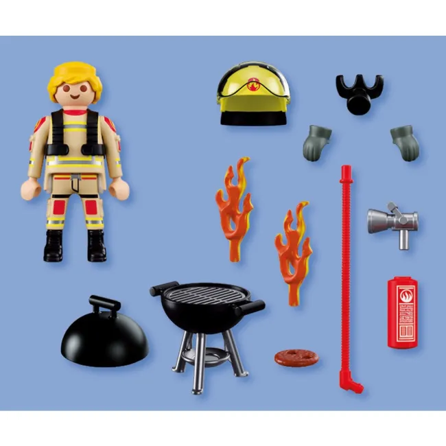Playmobil - Figurina pompier si gratar - ARTPM72149